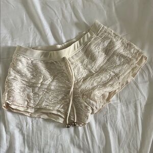 Cream Lace Shorts